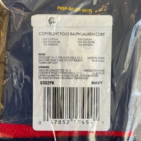 Polo Ralph Lauren Men’s Dress Liner No Show Socks Stripe New In Bag 3 Pack - Picture 3 of 8